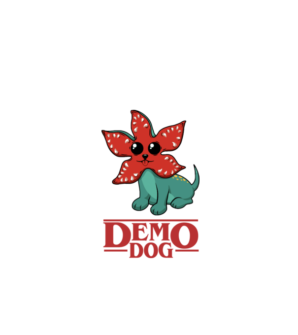 cute demodog model negru pe tricou