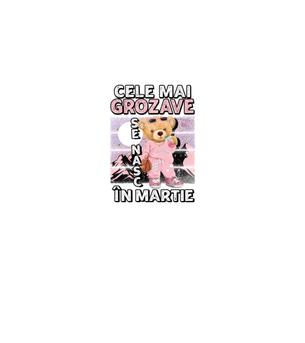 RETRO teddy fetişcană MARTIE model negru pe tricou