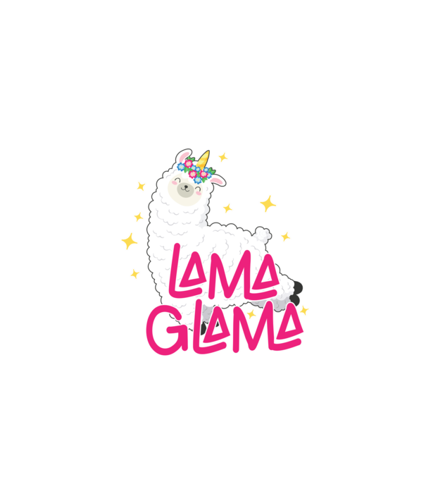 Lama glama model negru pe tricou