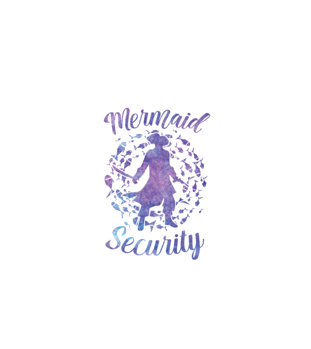 Mermaid Security boys aquarell model negru pe tricou