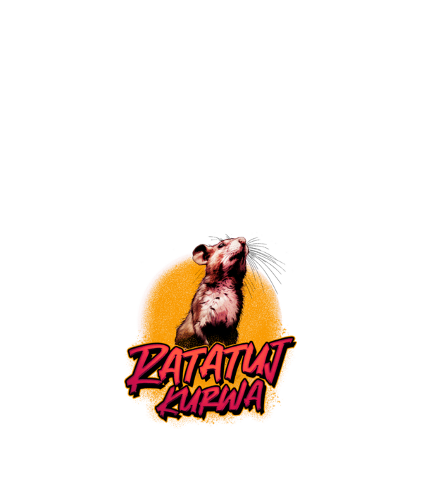 Ratatuj kurwa model alb pe tricou