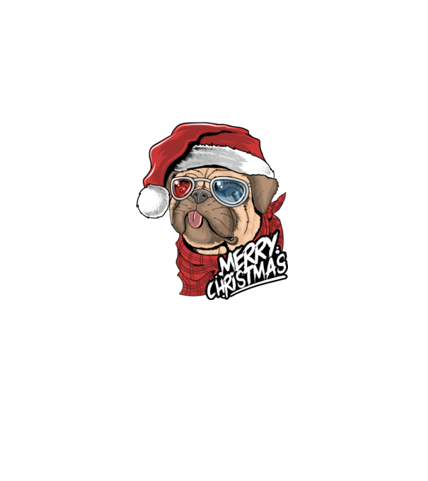 Merry Christmas Mopsz model negru pe tricou