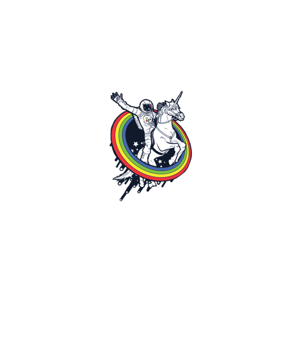 Unicorn Spaceman model turcoaz pe tricou