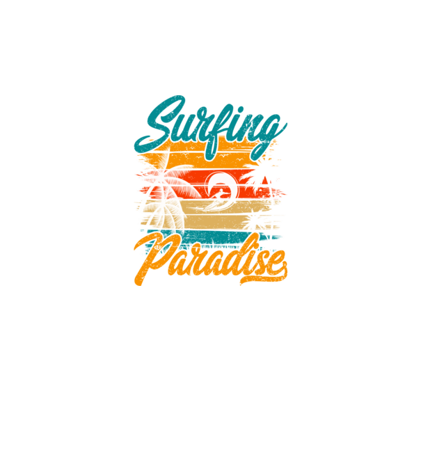 Surfing Paradise model negru pe tricou