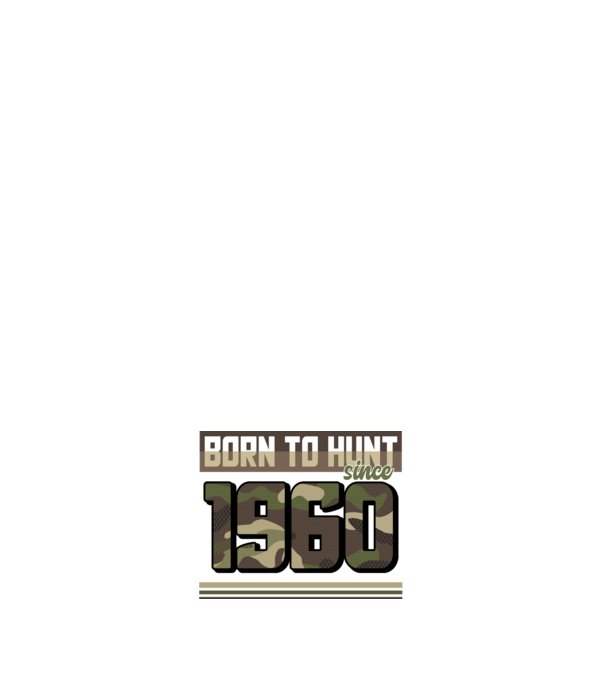 Born to hunt since 1960 model albastru închis pe tricou