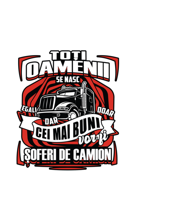 Toți oamenii șoferi de camion model negru pe tricou