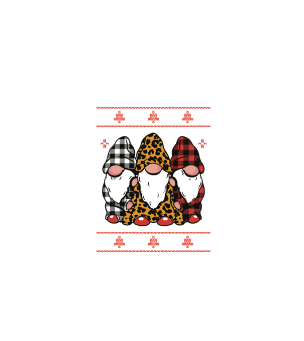 Ugly sweater gnomes model negru pe tricou
