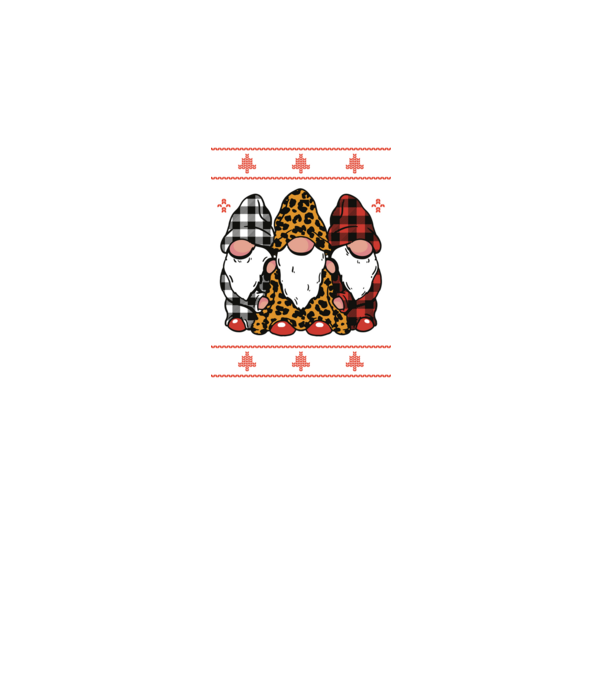 Ugly sweater gnomes model negru pe tricou