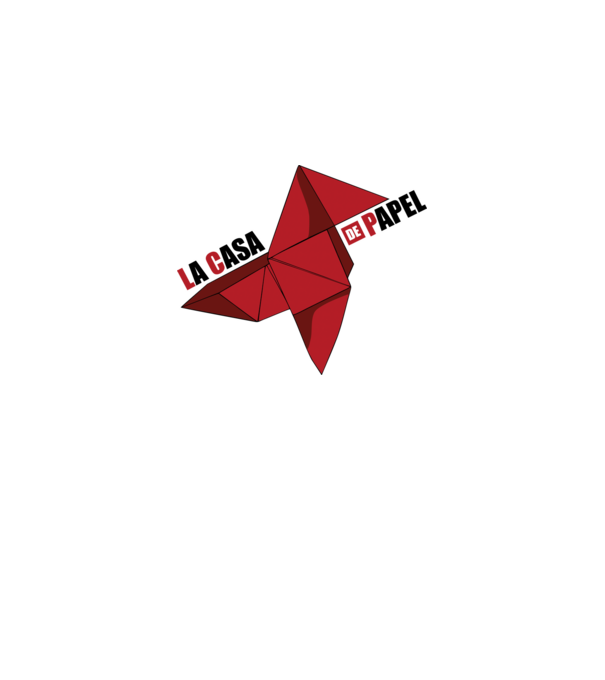 origami la casa de papel white model alb pe tricou