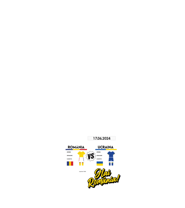 ROU-UKR euro 2024 calendar model albastru închis pe tricou
