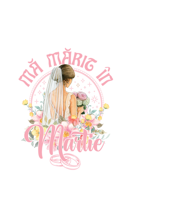 mă mărit - în martie model alb pe tricou