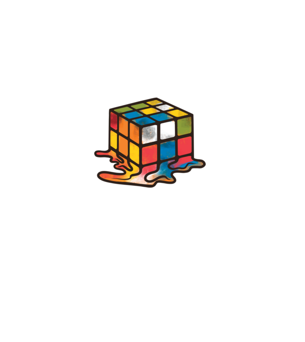 Melted Rubik model negru pe tricou