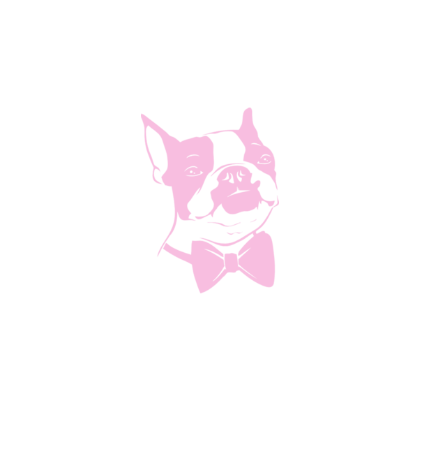 Boston Terrier model alb pe tricou