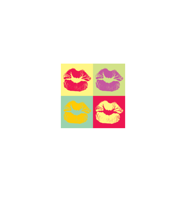 Pop Art Kiss model roșu pe tricou