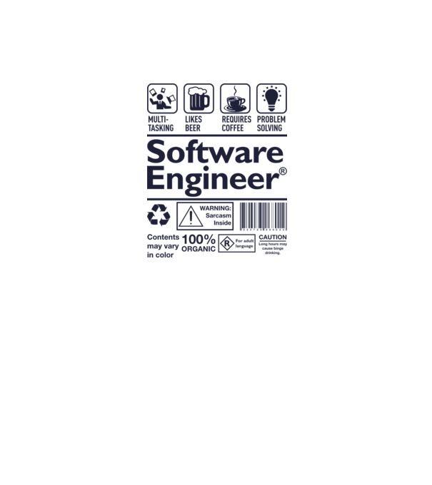 Software Engineer model gri pe tricou