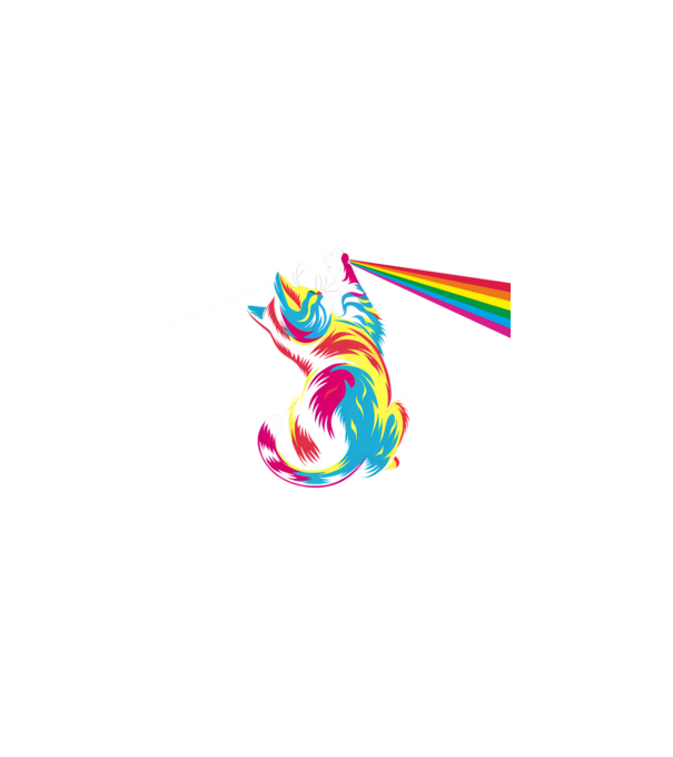 Pisica prismă model negru pe tricou