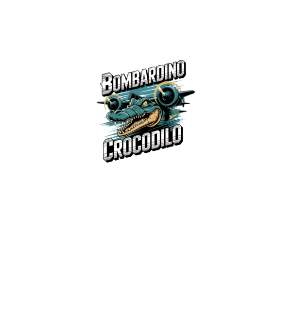Bombardino Crocodilo 2 model negru pe tricou