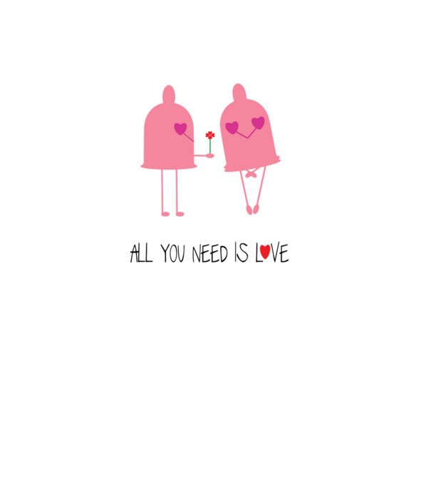 All you need is love model alb pe tricou