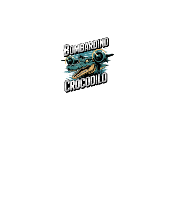 Bombardino Crocodilo 2 model negru pe tricou