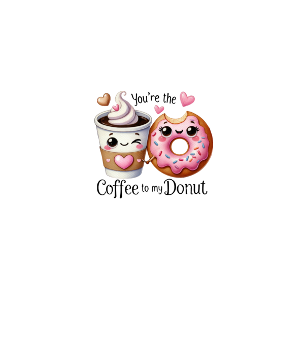 Coffee to my Donut model alb/roșu pe tricou
