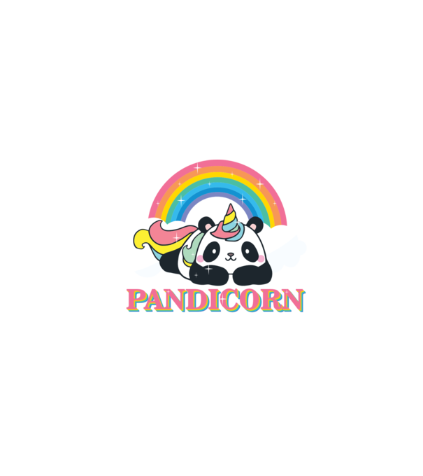 PANDICORN model alb pe tricou