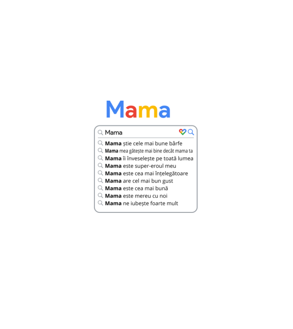 căutare Google Mama model negru pe tricou