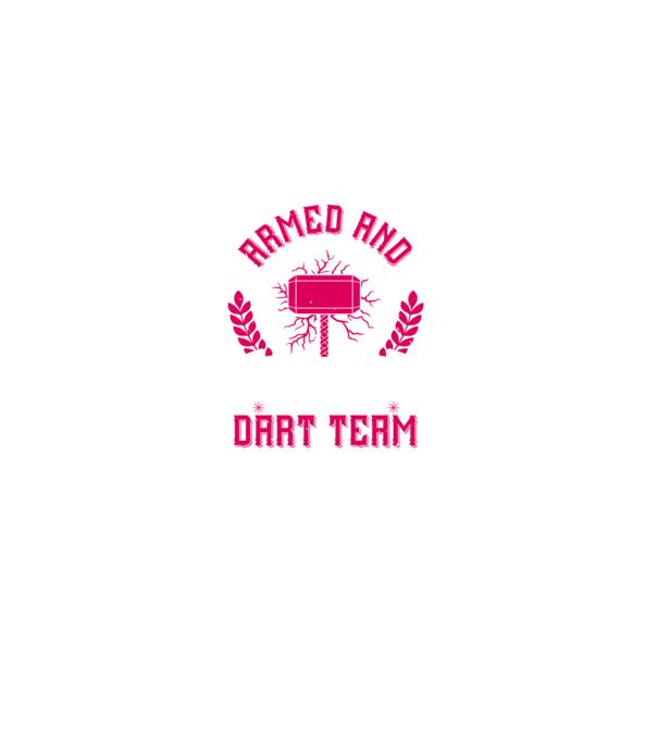 Armed and Hammered dart team model negru pe tricou