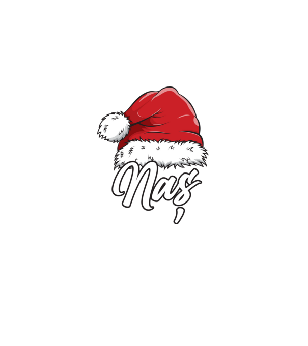 naș Santa Hat model negru pe tricou