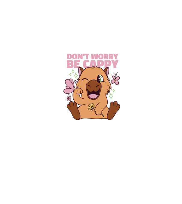 Don't worry be cappy - capibară model gri pe tricou