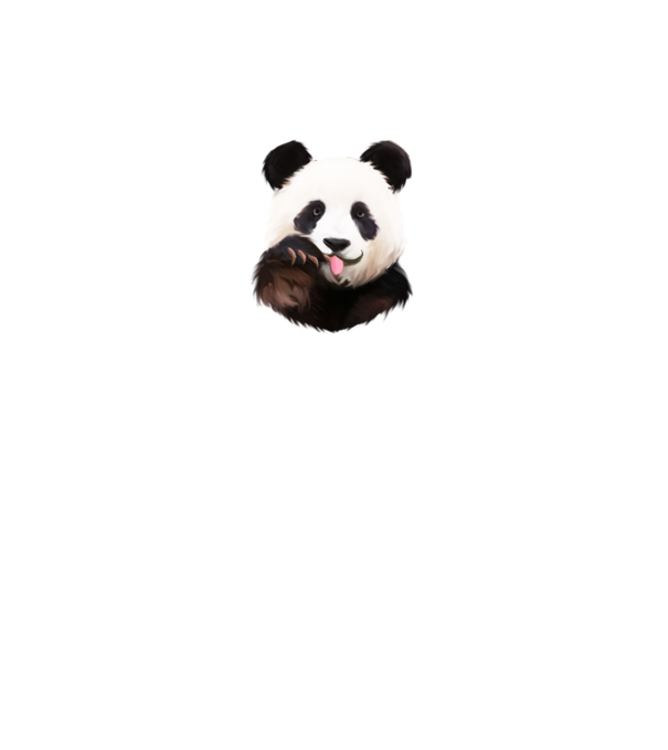 Panda face model alb pe tricou