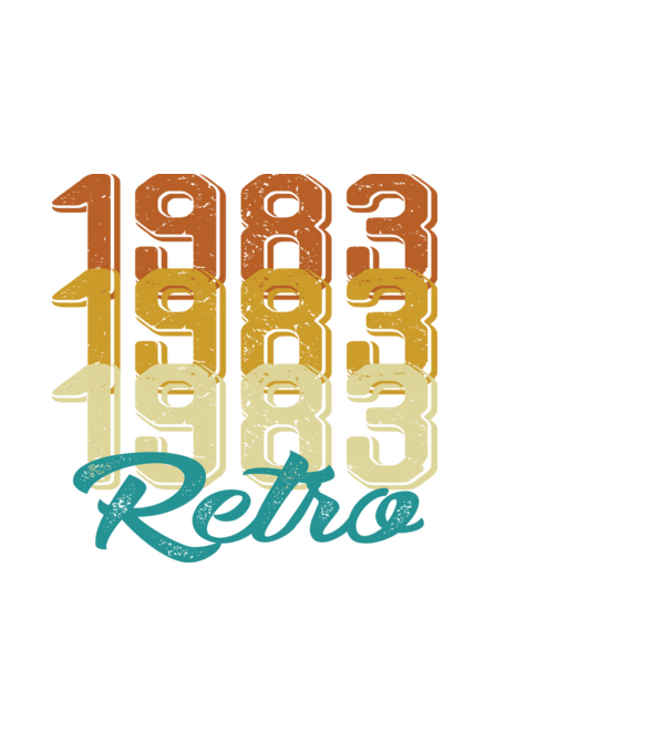 Retro 1983 model negru pe tricou