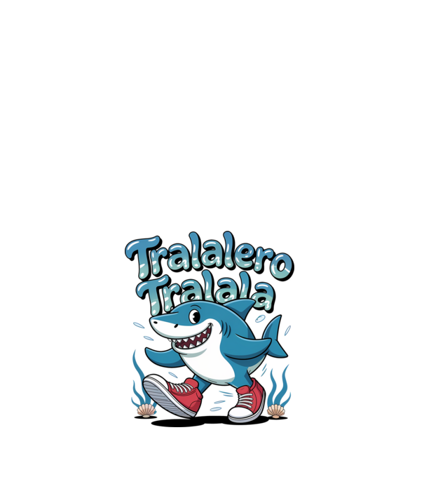 Tralalero Tralala drăguț model alb pe tricou