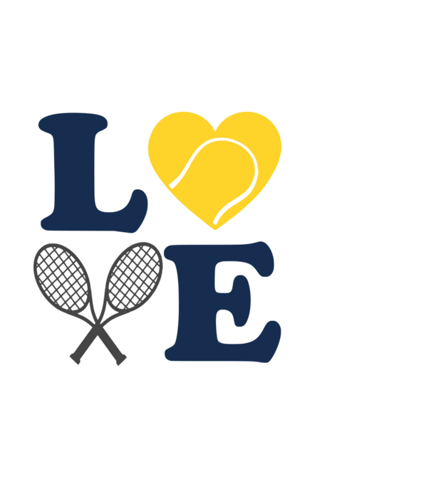 LOVE Tennis model albastru deschis pe tricou