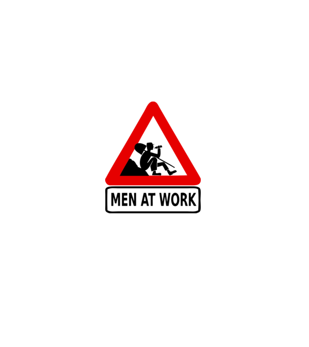 men at work model gri pe tricou