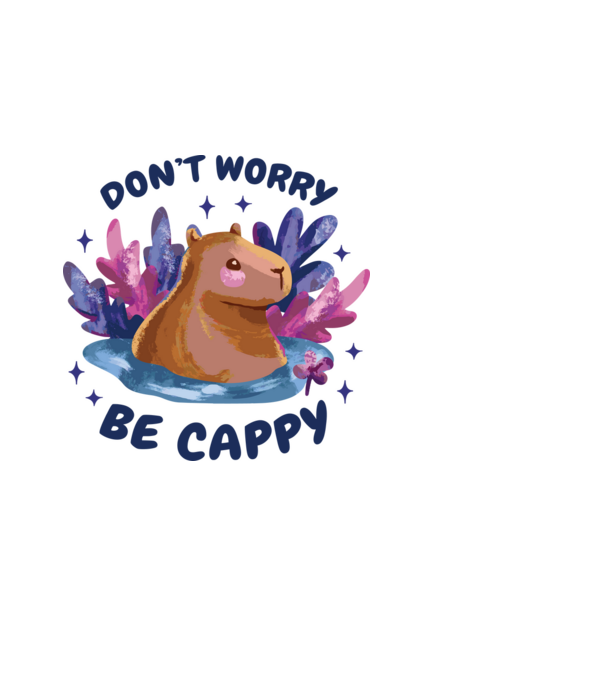 Don't worry be Cappy - capibară model negru pe tricou
