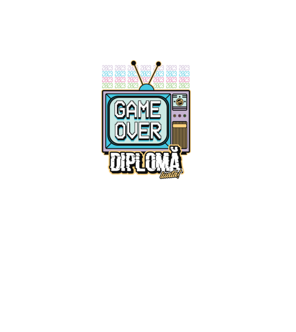 Absolvire retro diplomă model negru pe tricou