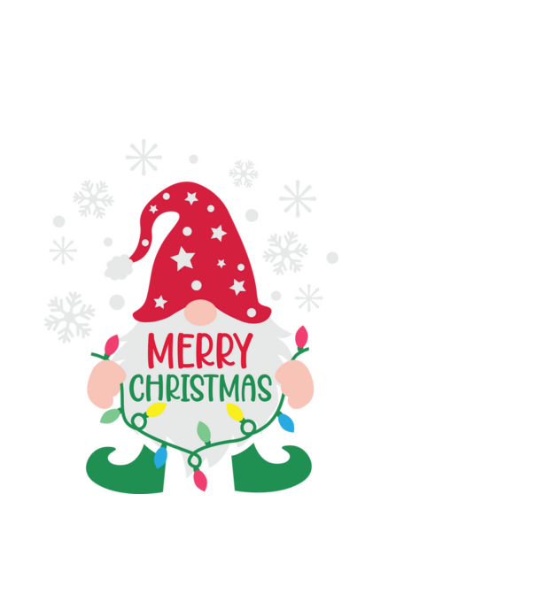 Merry christmas gnome model alb pe tricou