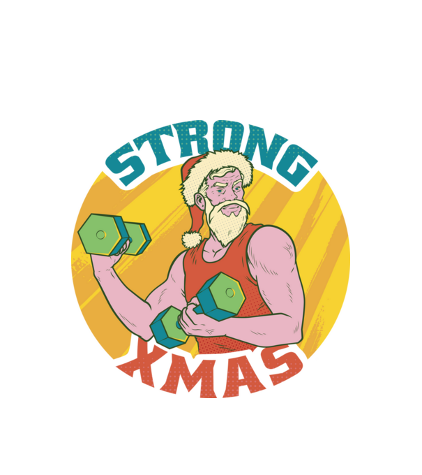 strong xmas model alb pe tricou
