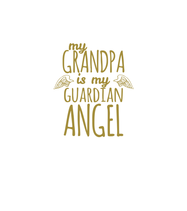 My grandpa is my guardian angel model negru pe tricou