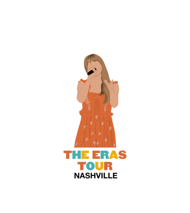 Taylor Swift The Eras Tour Nashville 3 model alb pe tricou