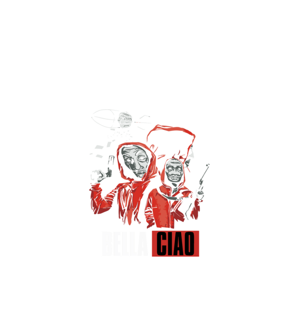 bella ciao money heist model negru pe tricou