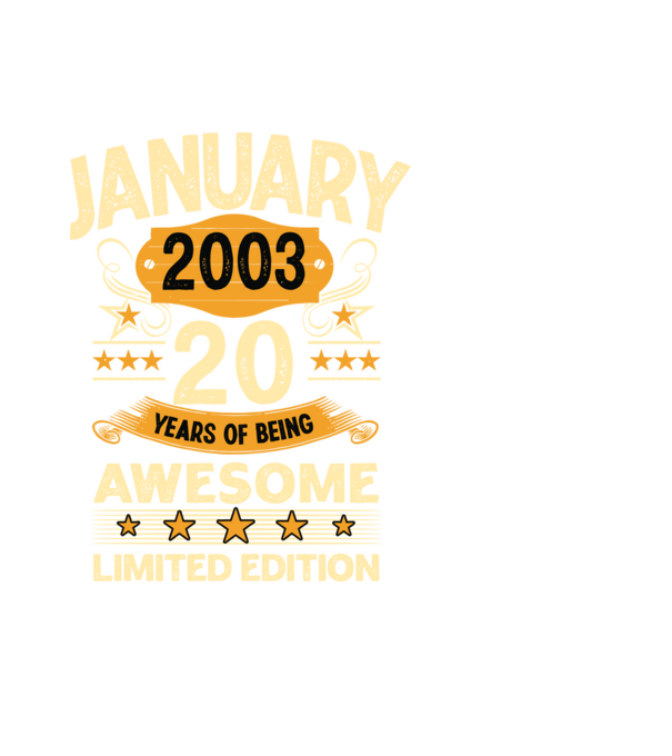 January 2003 20 years of being limited edition model negru pe tricou
