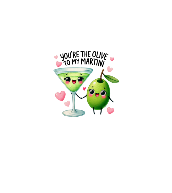 Olive to my Martini model alb/roșu pe tricou