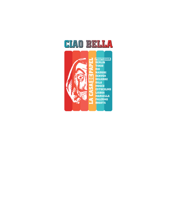 ciao bella retro model negru pe tricou
