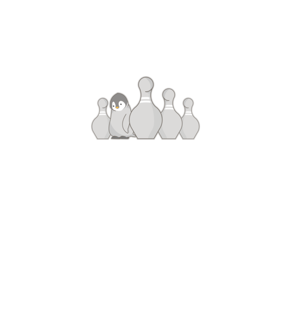 Bowling pinguin model alb pe tricou