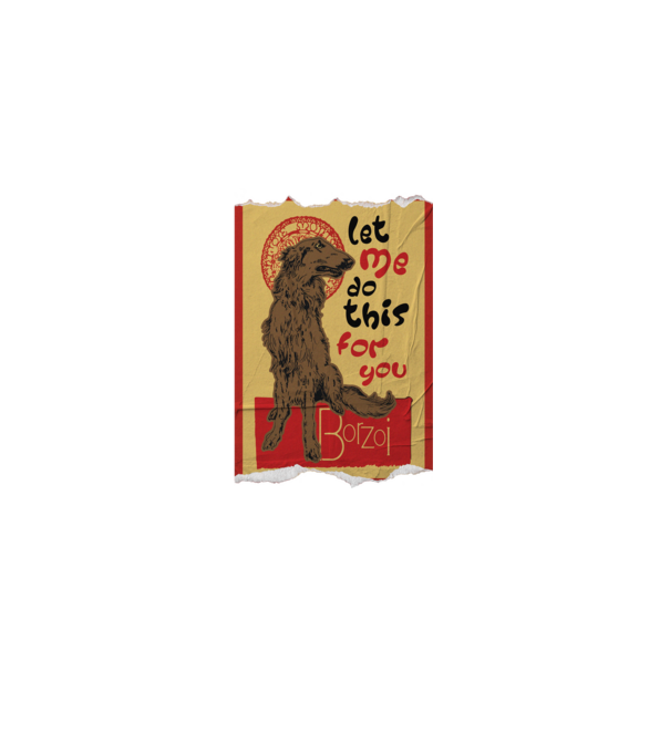 BORZOI retro poster chat noir poster texture model nisipiu pe tricou