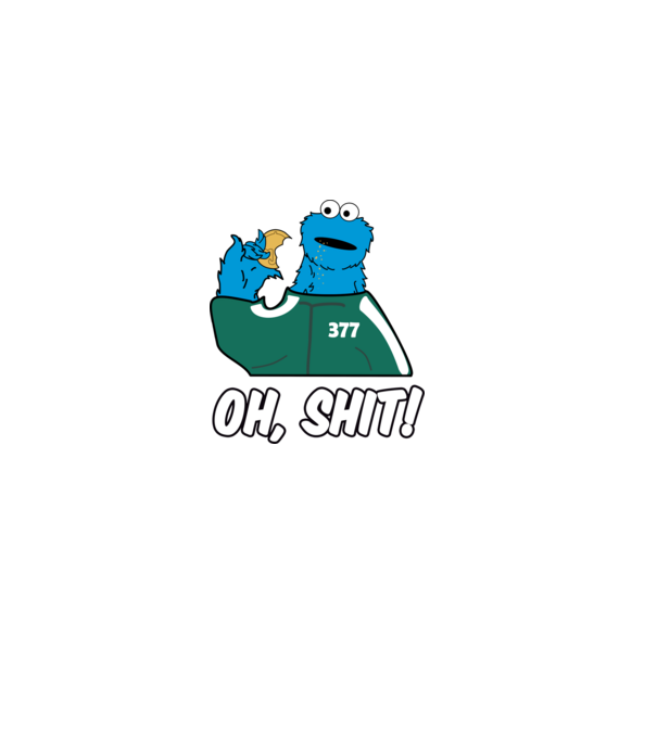 cookie monster squid game parody model negru pe tricou