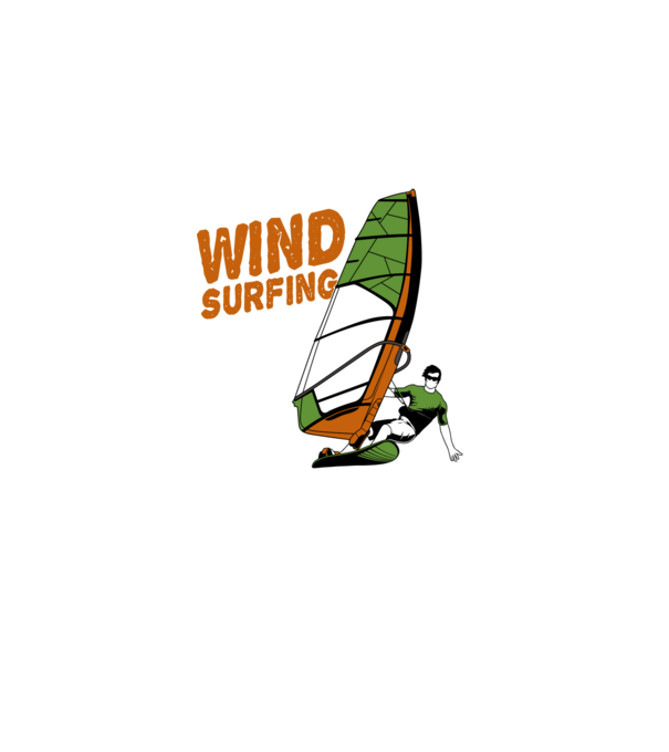 Wind Surf model negru pe tricou