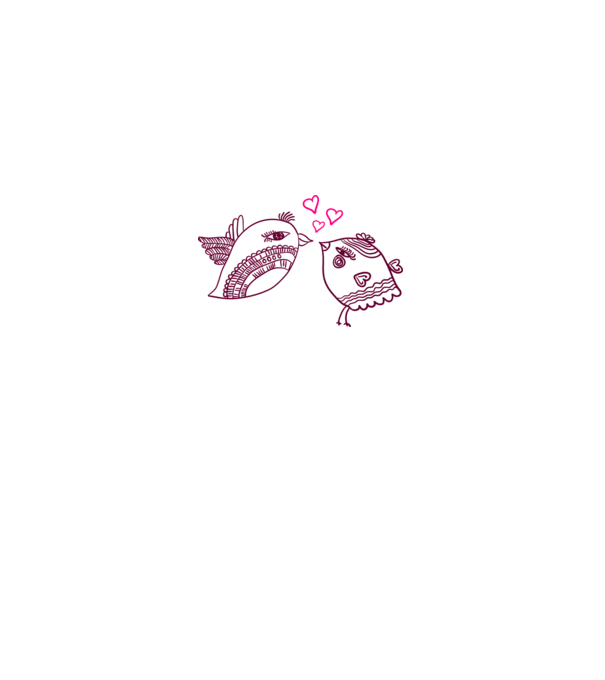 lovebirds model alb pe tricou