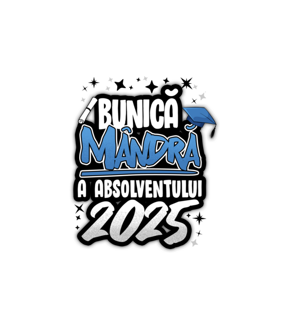 Bunică MÂNDRĂ a absolventului model alb pe tricou
